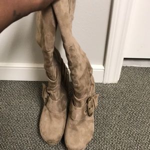 Suede tan boots